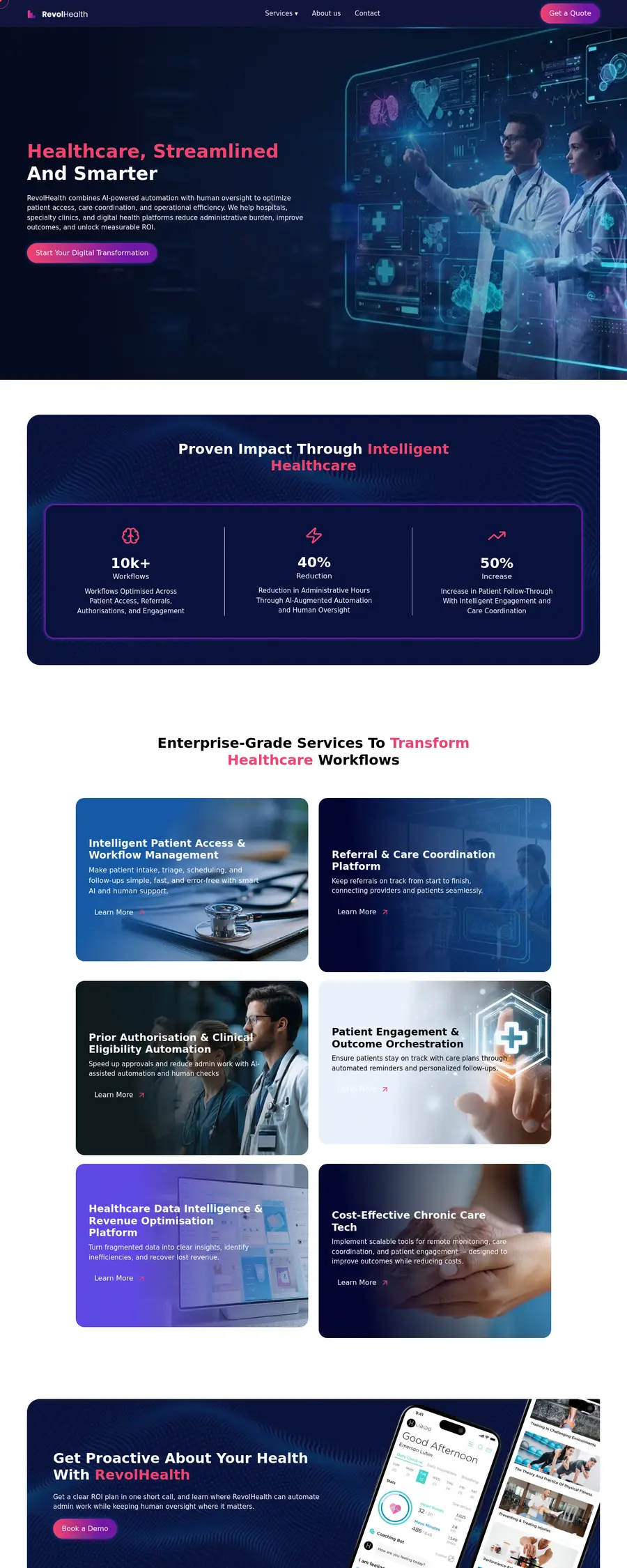 RevolHealth website homepage