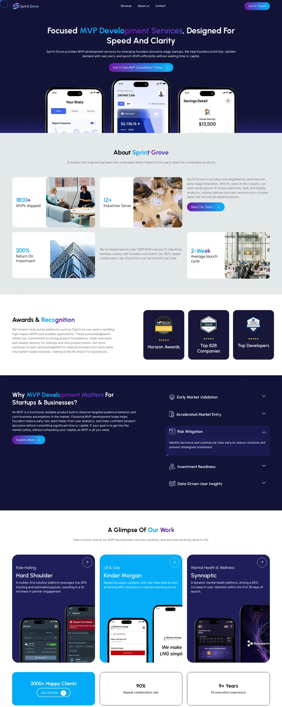SprintGrove website homepage